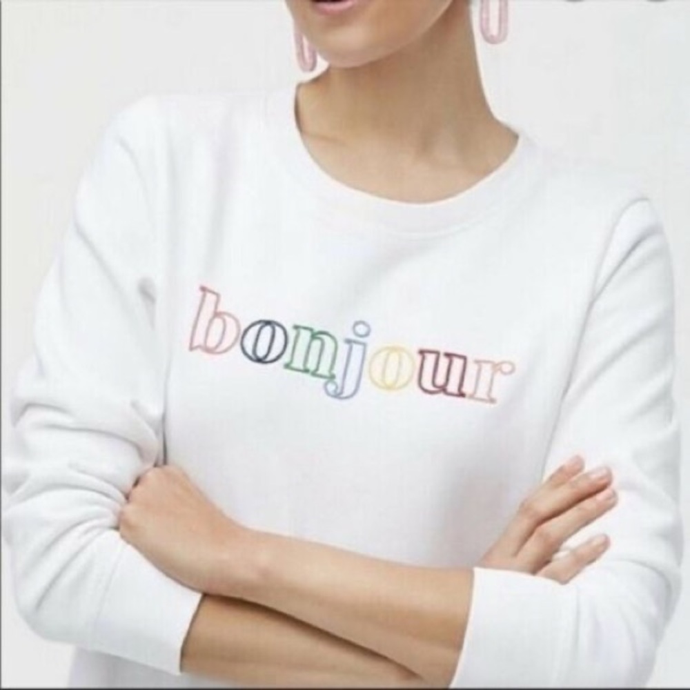 J. Crew Factory “Bonjour” Sweatshirt